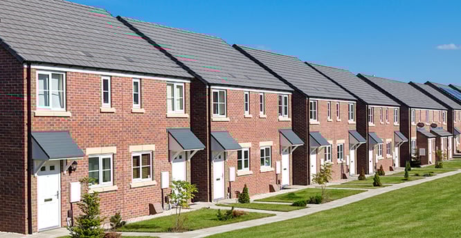 An image of a new build housing estate in the UK