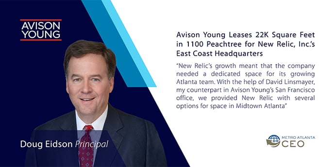 Avison Young Leases 22K Square Feet in 1100 Peachtree for New Relic, Inc.’s East Coast Headquarters