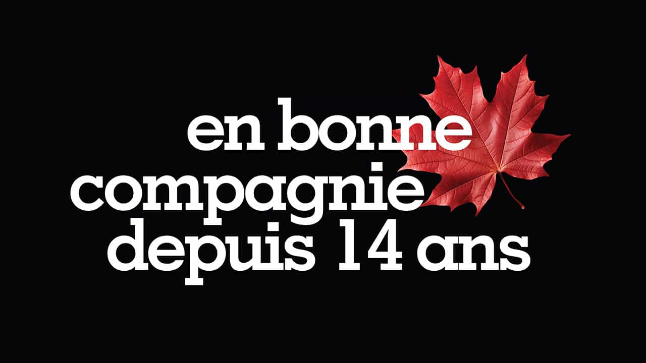 Un graphique avec une image d'une feuille d'érable et le texte 