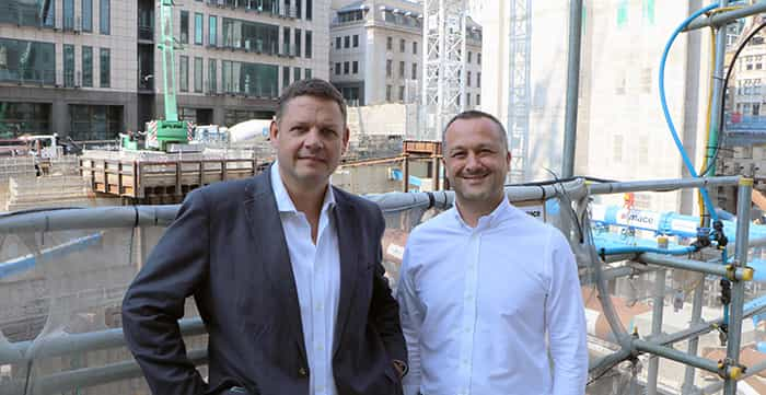 James Porter and Chris Wright together at a construction site