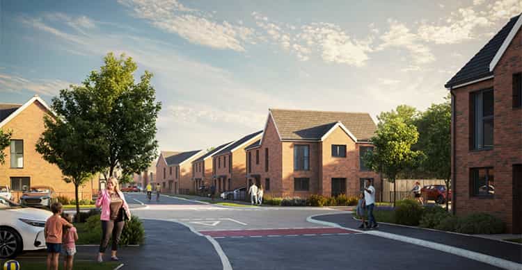 A CGI image of the Cityheart housing scheme in Widnes