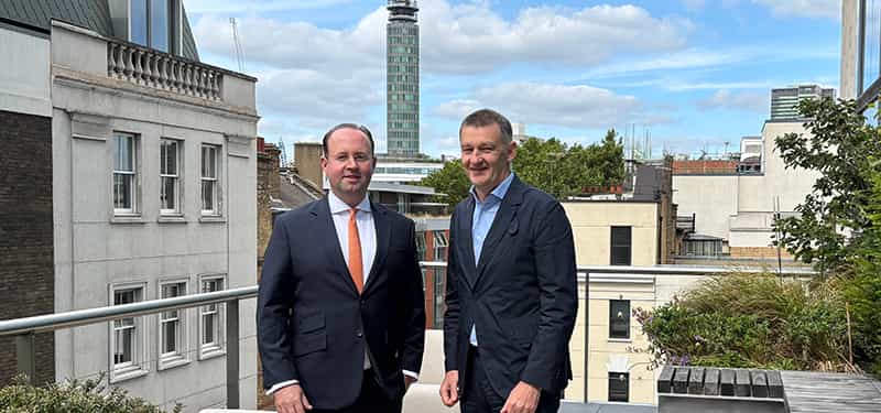 An image of Chris Pilgrim alongside Nick Walkey taken at Avison Young's London Headquarters